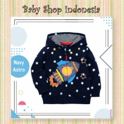 LK178 Jaket Bayi Import Jaket Anak Import Murah Jaket Hoodie Anak Navy Astro  large